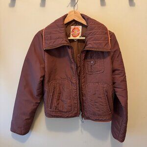 Vintage Saska Ski Wear Brown Orange coat with a 70s vibe